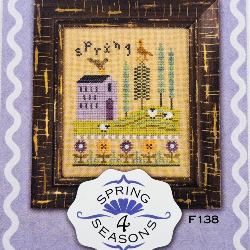 Lizzie Kate 4 Seasons Cross Stitch Patterns & Charms Spring Summer Autumn Winter